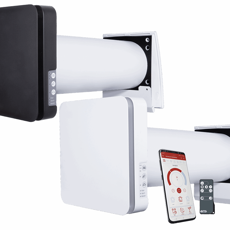 DUKA One Pro 50 S Wi-Fi i svart og hvitt med appkontroll og fjernkontroll